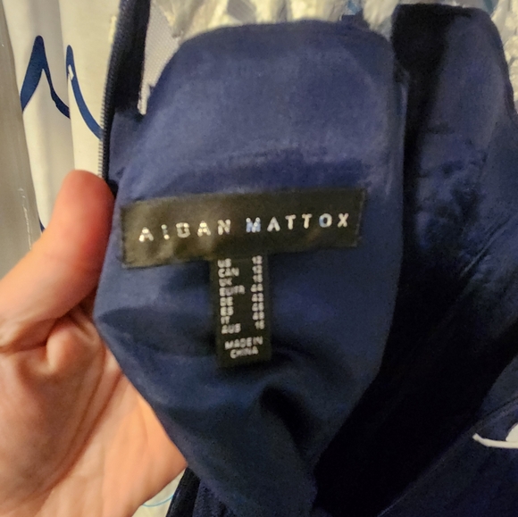 Aidan Mattox blue and ivory formal gown - Picture 2 of 3